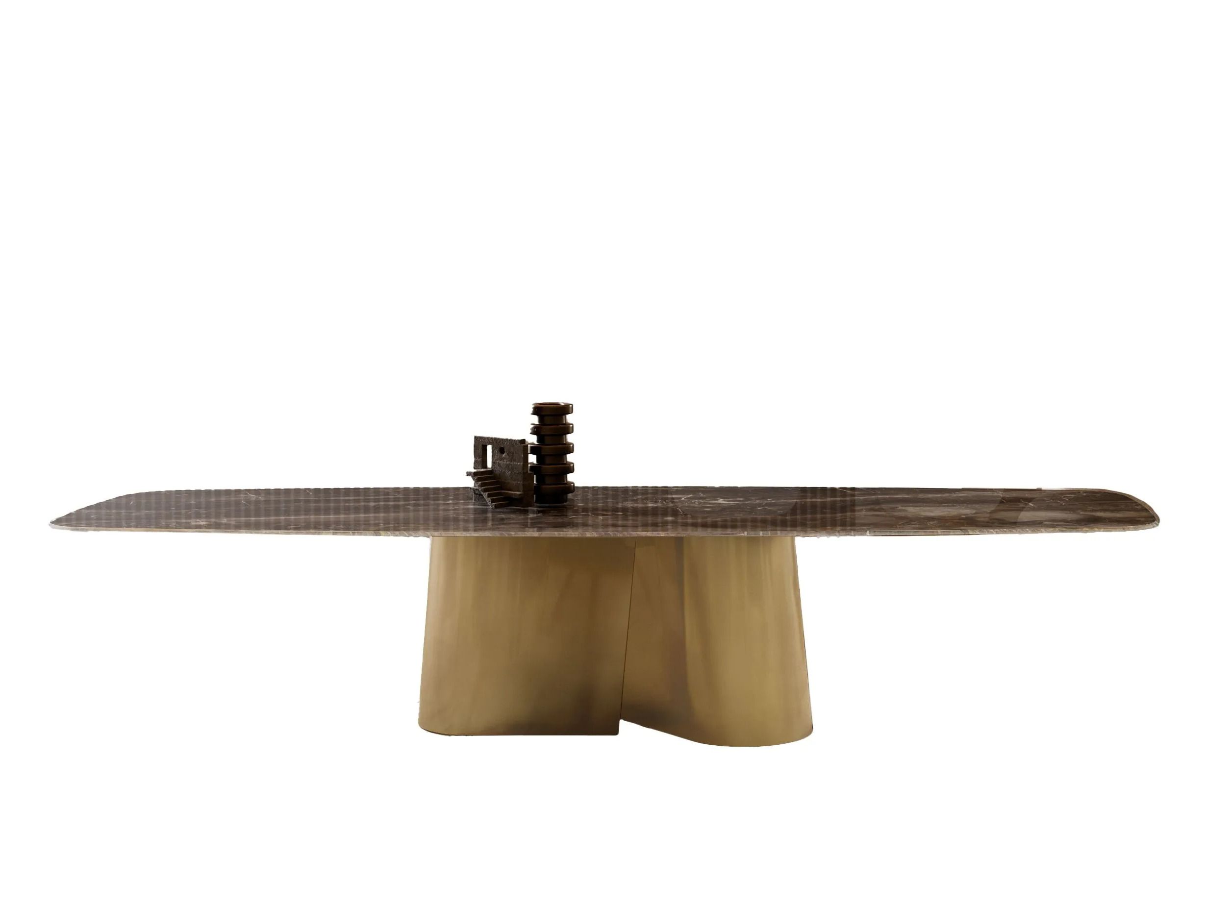 Обеденный стол из нержавеющей стали с столешницей SuperMarmo Bontempi Casa KIMONO ARCH-00146819