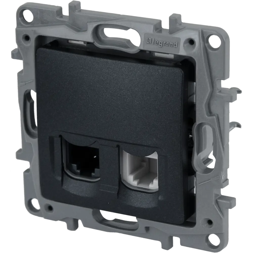 Legrand - Двойная розетка RJ11+RJ45 для телефона и компьютера 82496846 STLM-1571361 - Вид №1
