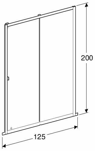 4981036155 IDO Showerama 8-1 раздвижная дверь, Матовый профиль / матовое стекло, 1550 мм  - Вид №4