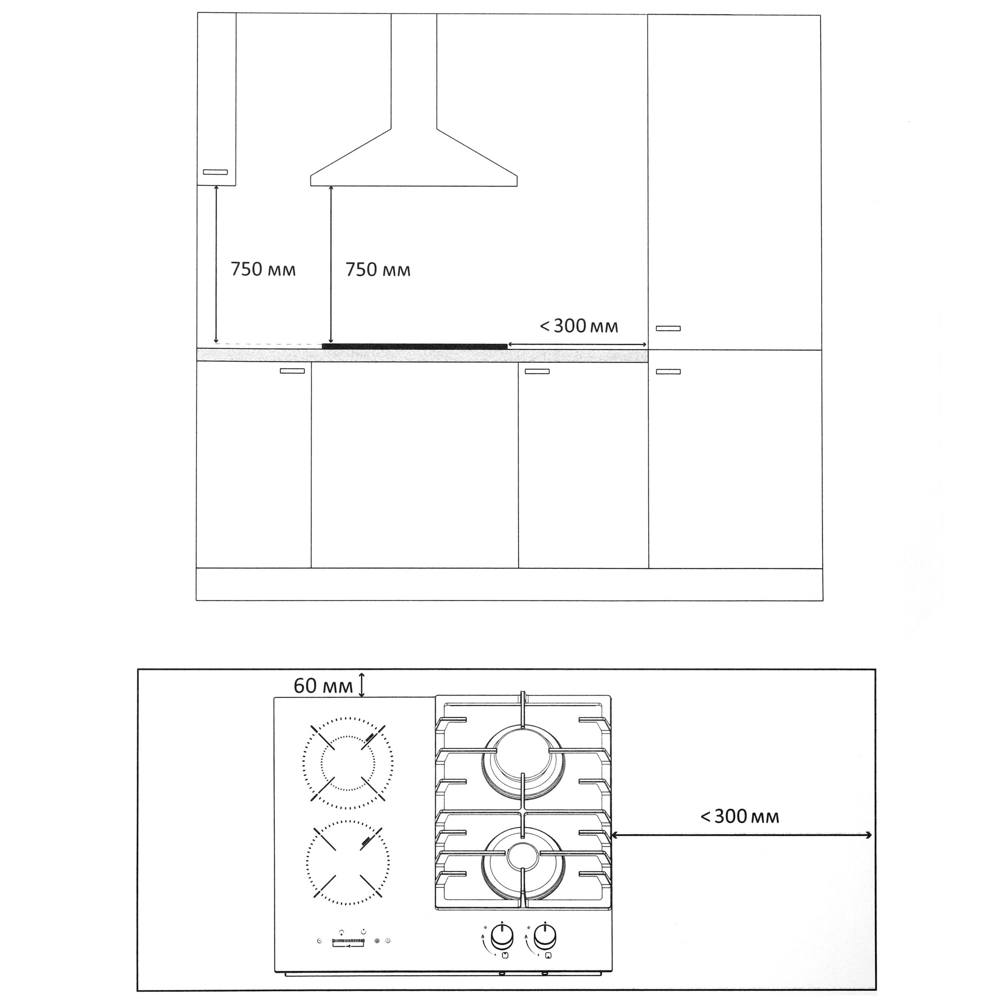 5482434 Комбинированная варочная поверхность DEXP CGH-60M1C STDN-0072435 - Вид №7