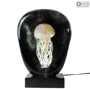 2095 ORIGINALMURANOGLASS Скульптура-лампа медуза - муранское стекло соммерсо 28 см