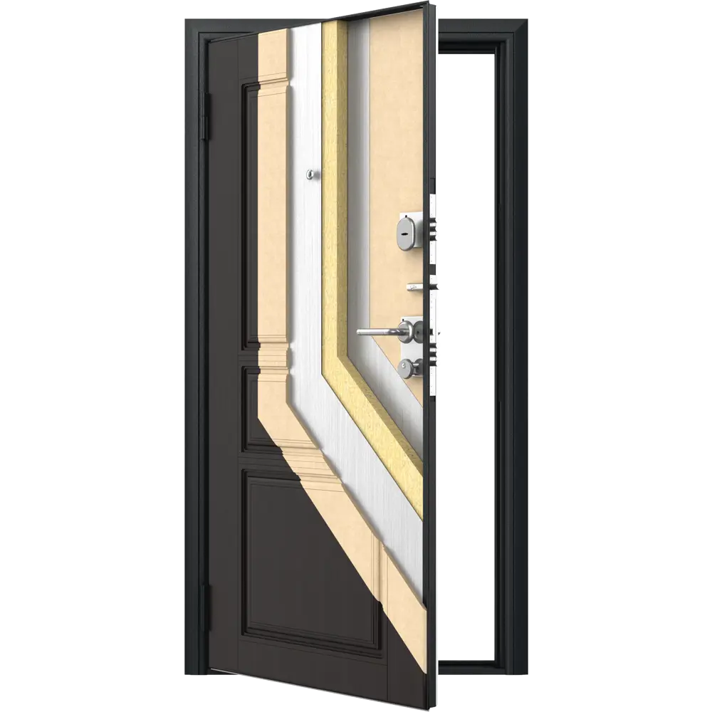 Дверь входная металлическая Премиум New 88x205 см левая венге с зеркалом DOORHAN STLM-2024133 - Вид №2