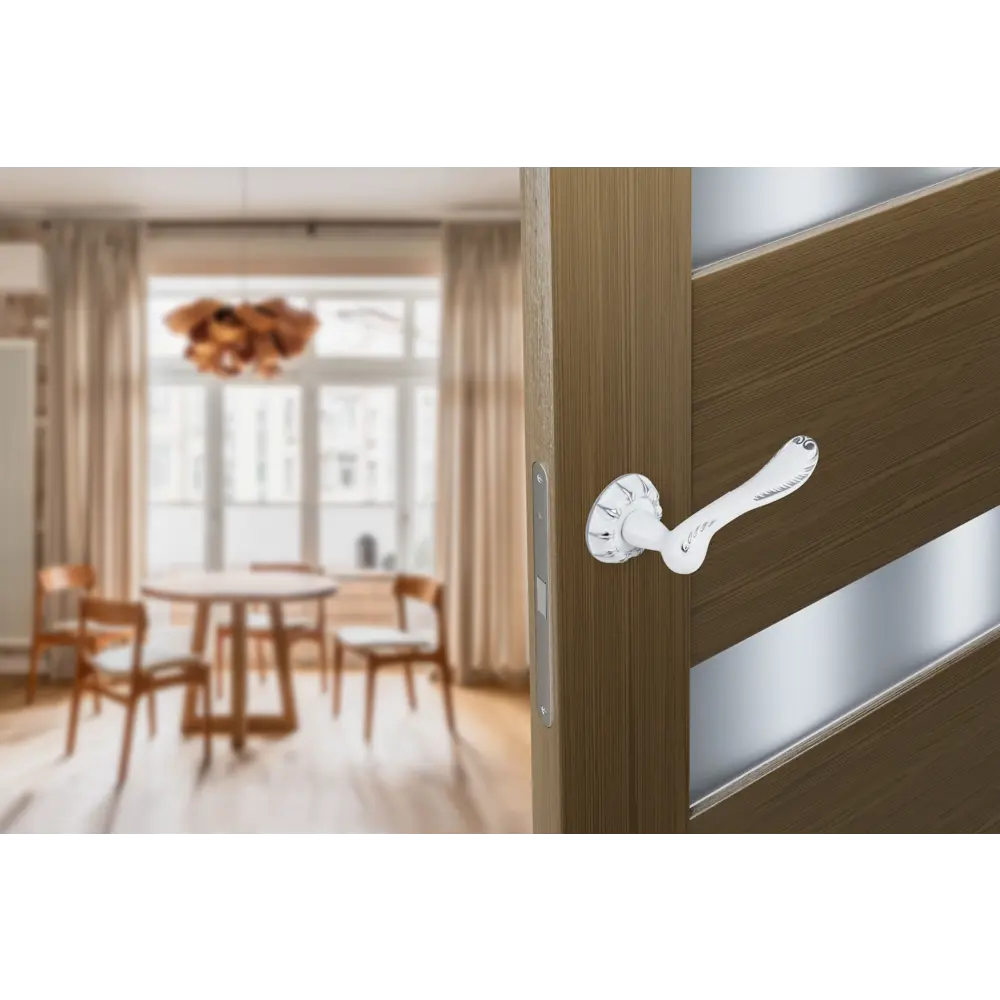 Дверные ручки Edson EDS-55H-R3, цвет белый хром STLM-2082648 - Вид №9