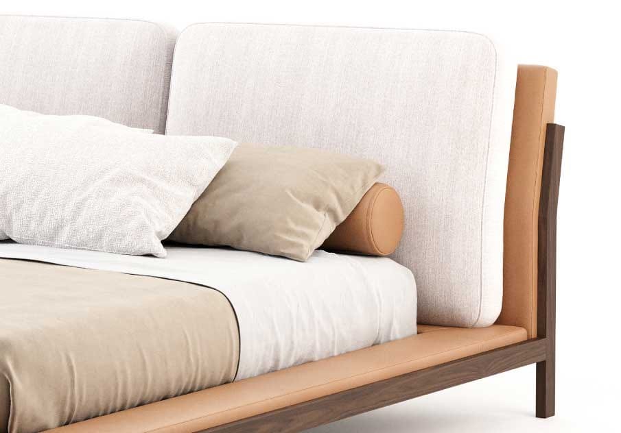 Двуспальная кровать из верблюда с мягким изголовьем Stylish Club Milos ARCH-00047409 - Вид №24