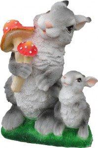 11219 ЗАЙЦЫ с мухоморами, скульптура из бетона LAB.Space  - Вид №2