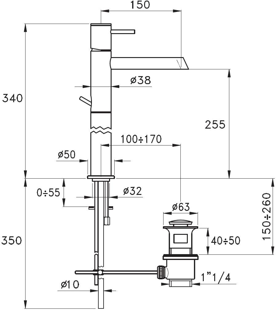 RUBINETTERIE STELLA Смеситель для раковины на одно отверстие Lucilla sun-id-1397759 - Вид №3
