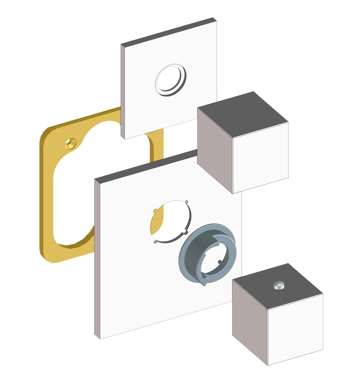 Z032201 + Z030205 000 Смеситель & запорный кран Cube 2 Outlets (with diverter) HP BOSSINI  - Вид №2