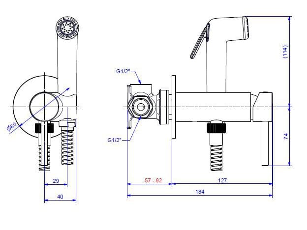 Хромированный латунный гидроскоп с смесителем Bugnatese Kobuk ARCH-00060122 - Вид №2