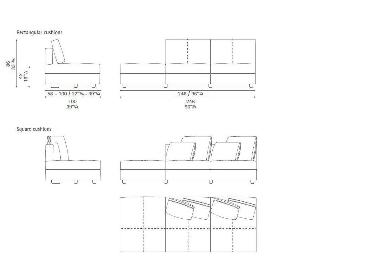 Кожаный модульный угловой диван Poltrona Frau коллекция - диваны и кресла ARCH-00060847 - Вид №42