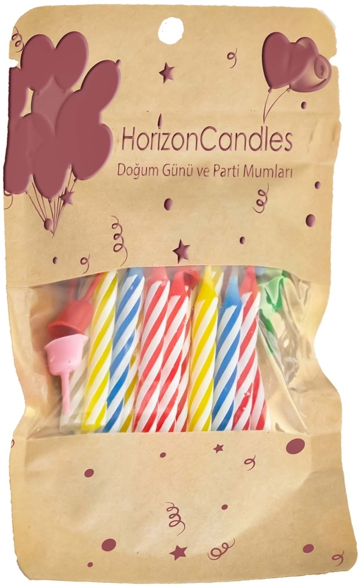 91017910 Свеча Horizon Candles для торта высота 55 мм 10 шт/уп разноцветная STLM-0443317 MIR LIGHT