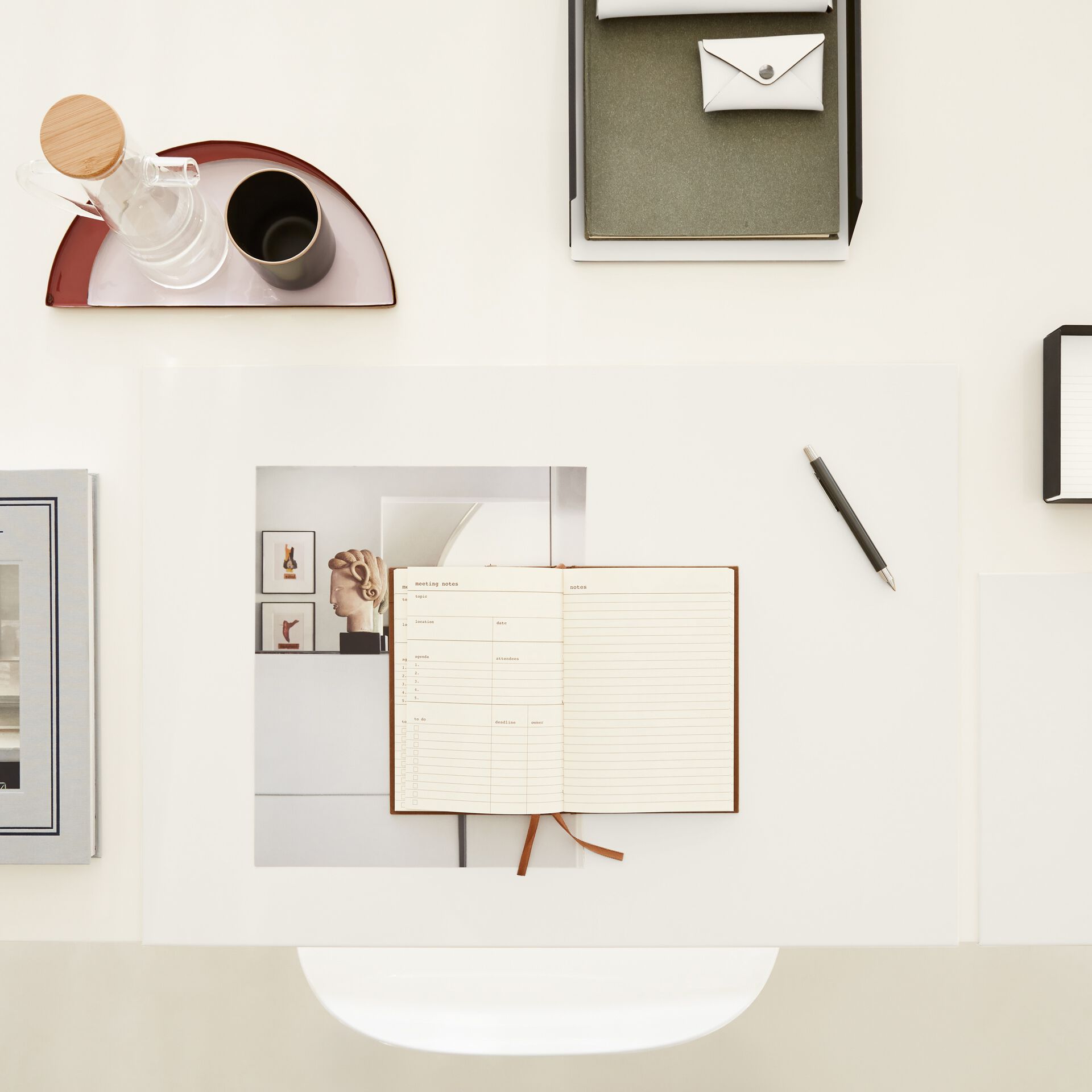 Лоток для документов из нержавеющей стали и кожи EGLOOH Муар ARCH-00027153 - Вид №54