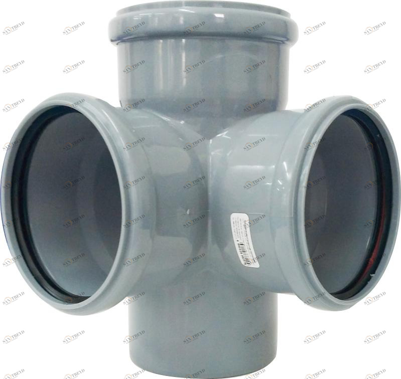Крестовина канализационная двухплоскостная Д110х110х110мм 90 градусов Политек 6289