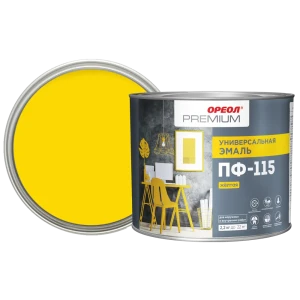 Эмаль Ореол Premium ПФ-115 глянцевая цвет жёлтый 2.2 кг