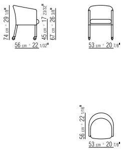 Flexform Съемное кожаное кресло на колесиках Mixer sun-id-1492747 - Вид №3