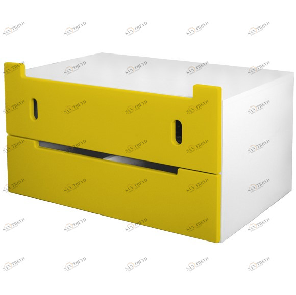 Комод детский малый с 2 ящиками и декором "Прожорливый Робби" МАНДАРИН ЧУДИКИ 178773 Желтый Santreyd 