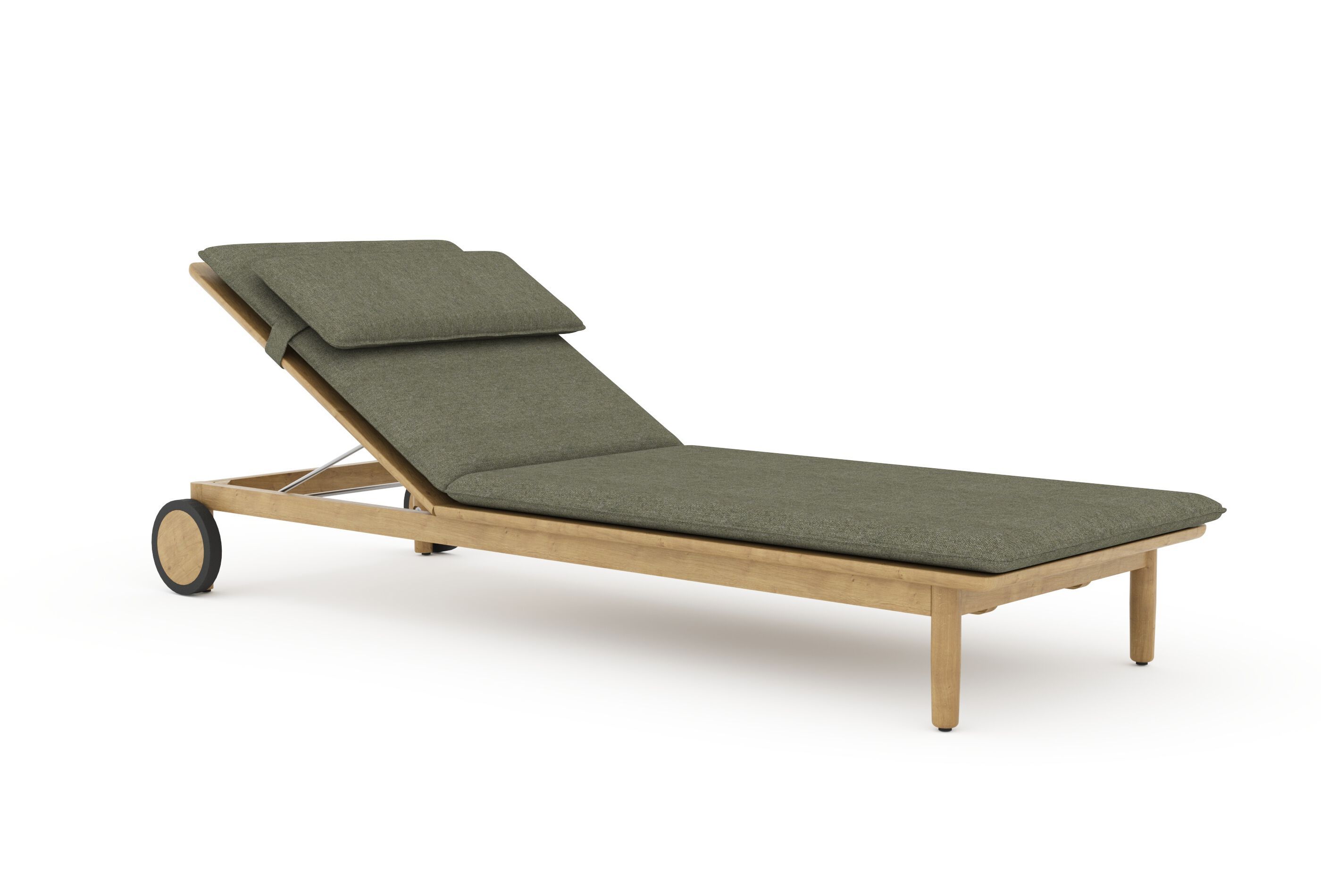 Садовая кровать с откидной спинкой из тикового дерева с колесами Skargaarden костер ARCH-00101482 - Вид №1