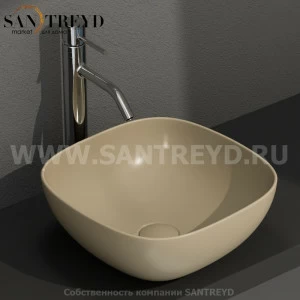 B6Q38PA Накладная раковина на столешницу  квадратная Ceramica Globo T-EDGE