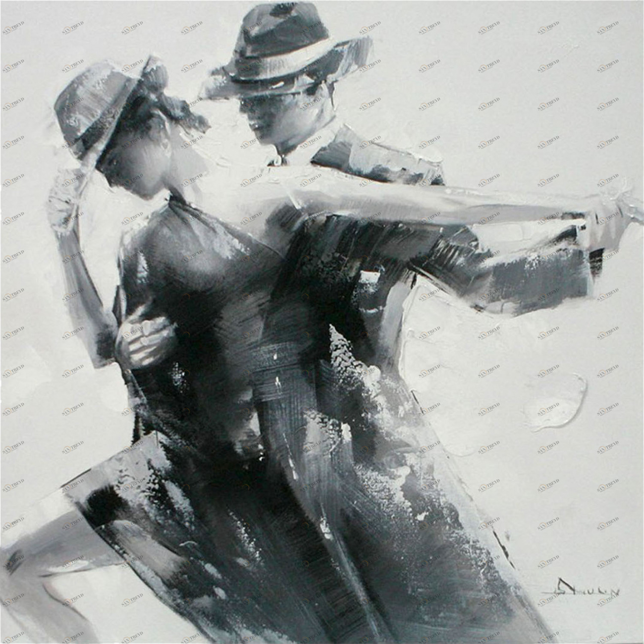 Картина на холсте 100х100 см "Джаз-2" EVENHOME КАРТИНЫ МАСЛОМ 129835 Белый;черный 