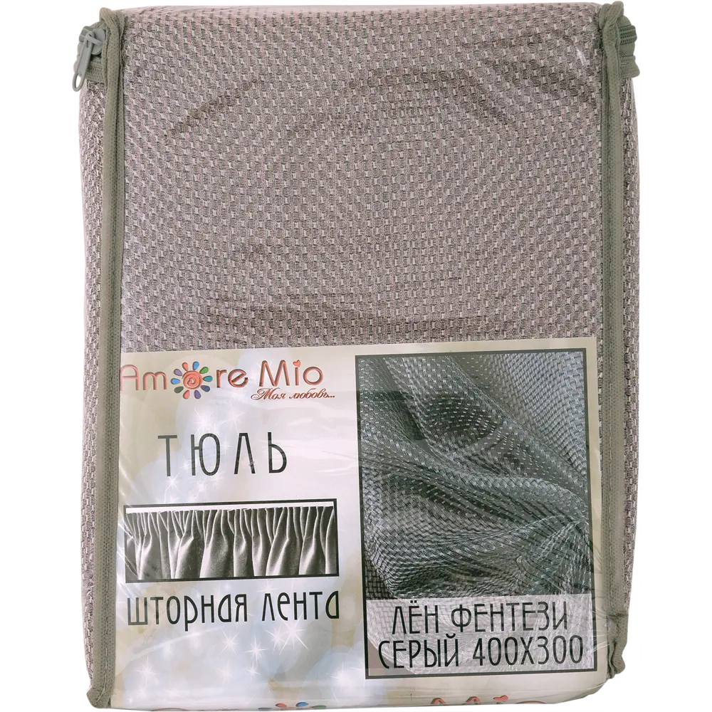 Тюль на ленте «Лён фентези», 400x300 см, цвет серо-розовый 82120448 STLM-2160152 AMORE MIO  - Вид №6