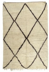 AFOLKI Прямоугольный шерстяной коврик с длинным ворсом и геометрическими мотивами Beni ourain Taa1132be