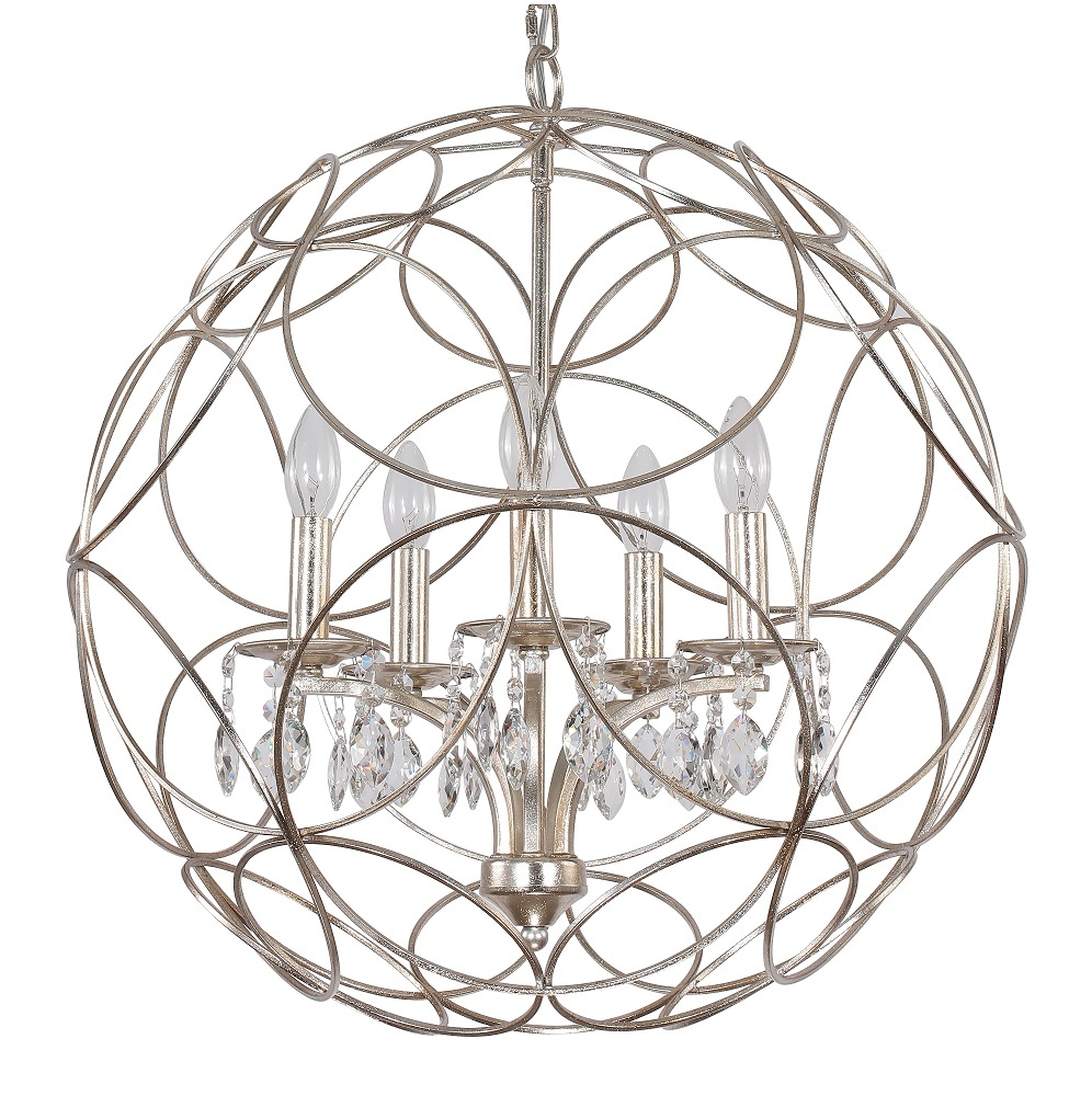 Подвесная люстра Crystal Lux Aria SP5 Silver CRYSTAL LUX ДИЗАЙНЕРСКИЕ, ARIA, ШАР 108718 Серебро  - Вид №1