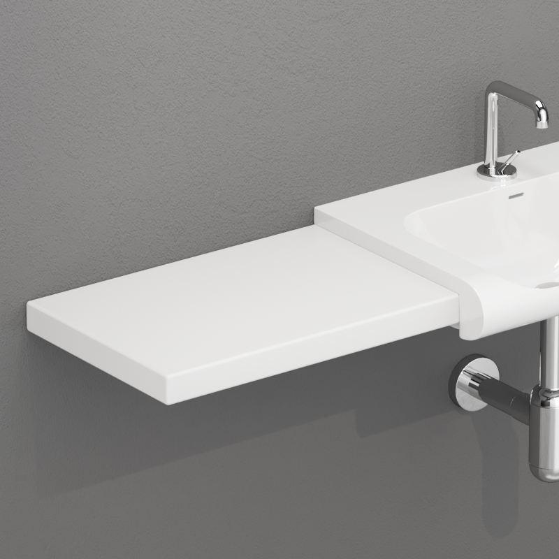 341830 Столешница из керамики 52x35,5 цвет Белый бархат Kerasan Inka project Италия