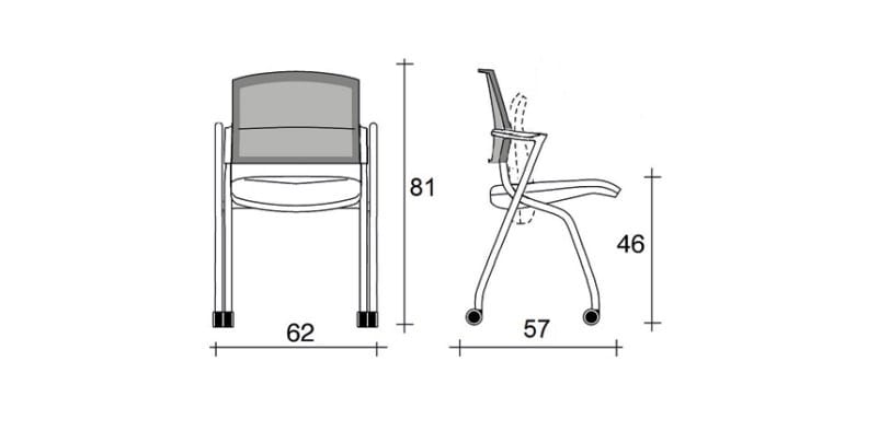Операционный офисный стул с колесами TALIN вложение ARCH-00085578 - Вид №2