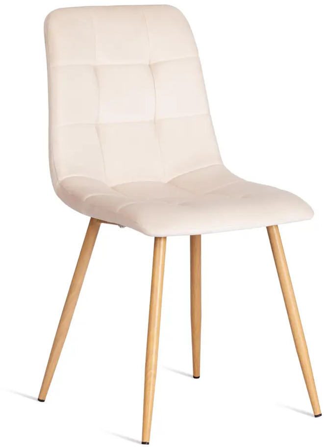90330959 Стул Tetchair Chilly 87.5x55x46 см вельвет цвет светло-бежевый/натуральный STLM-0882191