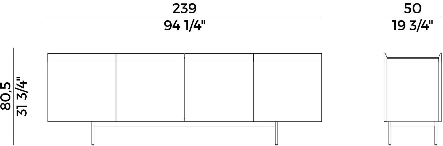 Potocco Комод из ясеня с распашными дверцами Avant 884/mb1 - Вид №4