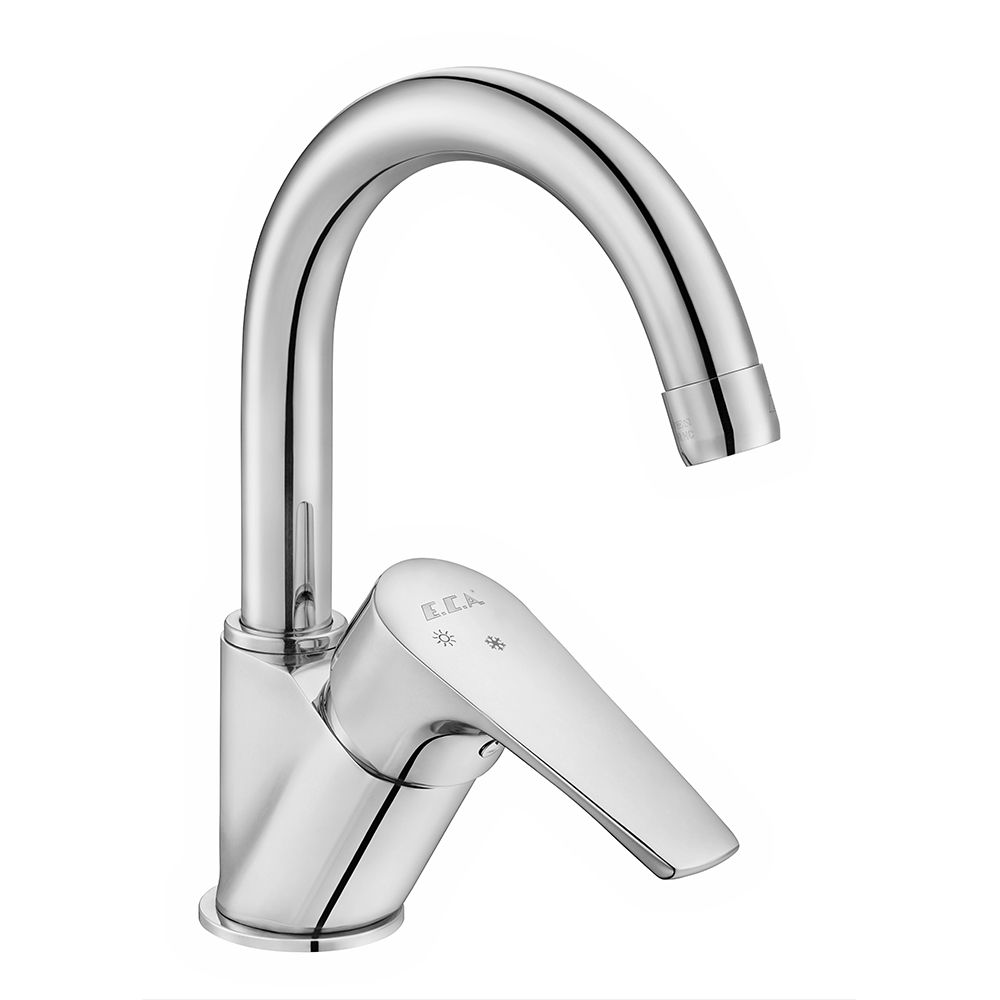 102188054st  Смеситель для раковины Niobe Swan Pipe - экономия воды Eca  - Вид №1