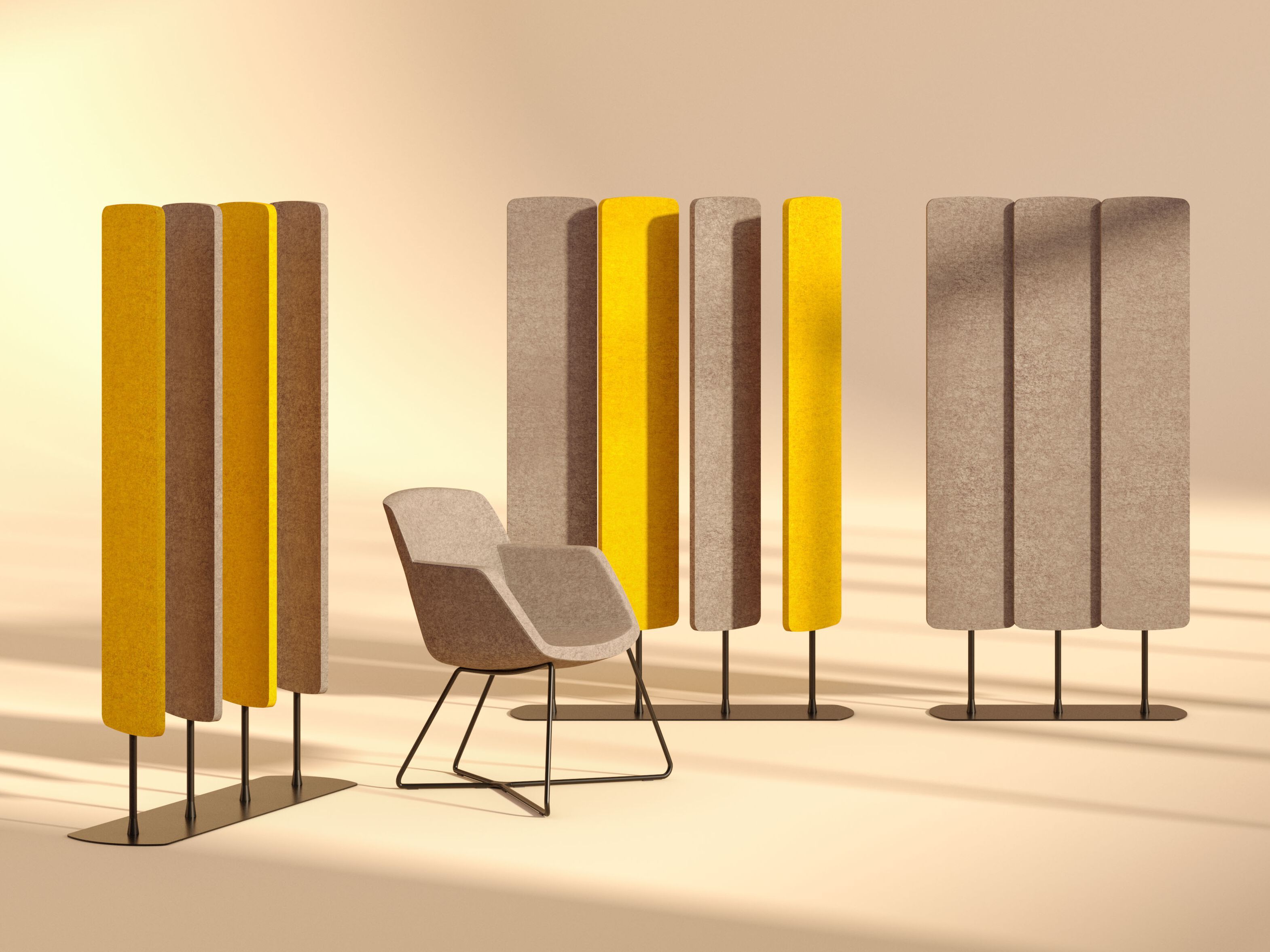 Рециркулированный ПЭТ отдельно стоящий звукопоглощающий офисный перегородка Manade войлок ARCH-00023419 - Вид №1