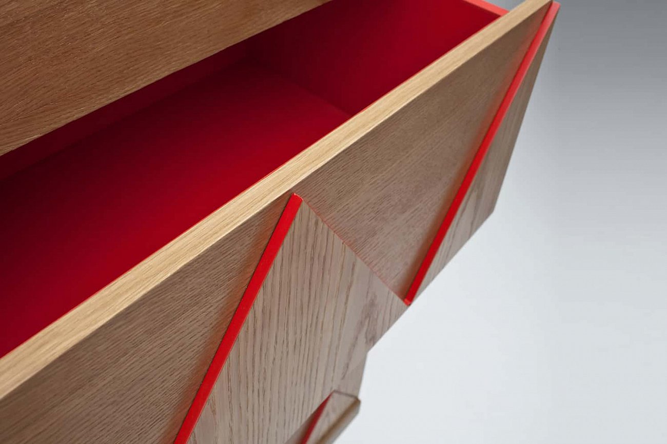 Комод с ножками и 3 ящиками дуб Slim Woo WOODI  00-3965941 Бежевый;дуб сонома  - Вид №1