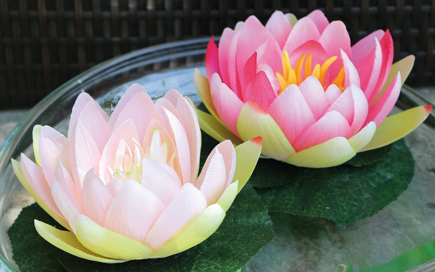 3865 515 a3 Кувшинка пластиковая, плавающая, Ø 15 см, розовая H-andreas  - Вид №2