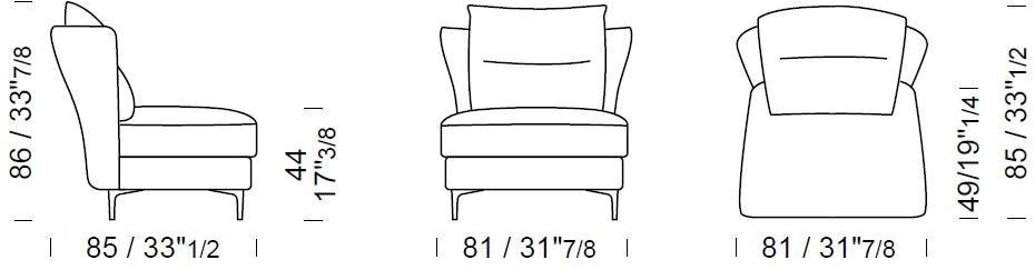 Borzalino Кресло из кожи и ткани sun-id-1467667 - Вид №6