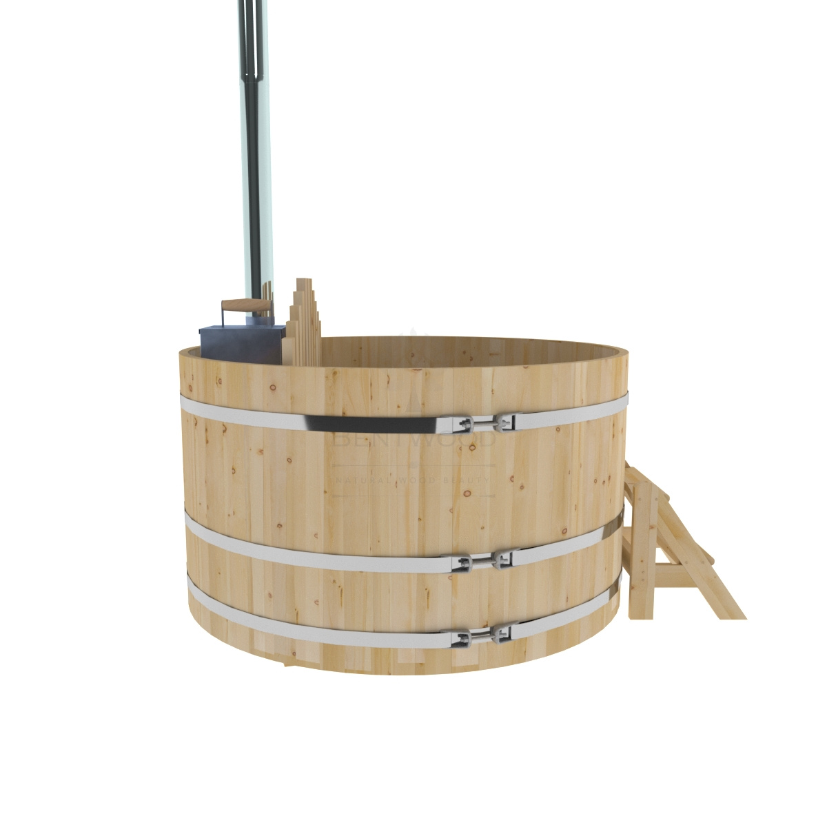 1602 Фурако из кедра D=1.8 с внутренней печкой. Высота 1,0м. Исполнение "Стандарт". Alyarus  - Вид №1