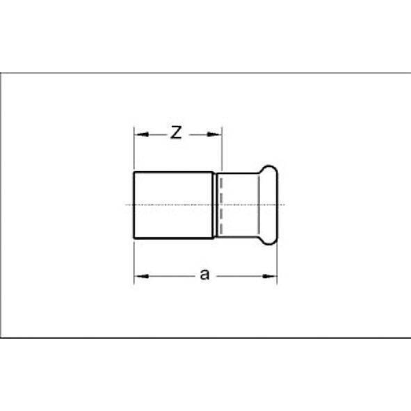 1102434222 SANHA 10243 пресс-фитинг газ, медь, ниппель переходн. ВПр-НПр 42ax22 мм  - Вид №1