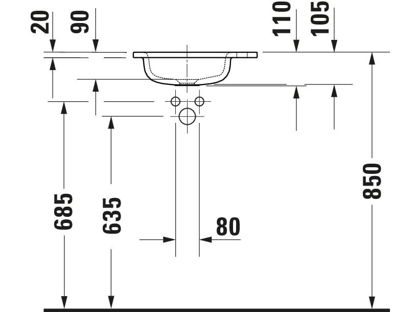 Керамическая прямоугольная ручная мойка Duravit Sivida ARCH-00090959 - Вид №2