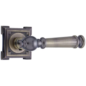 Ручки дверные на розетке Renz Валенсия, ЦАМ, цвет античная/матовая бронза