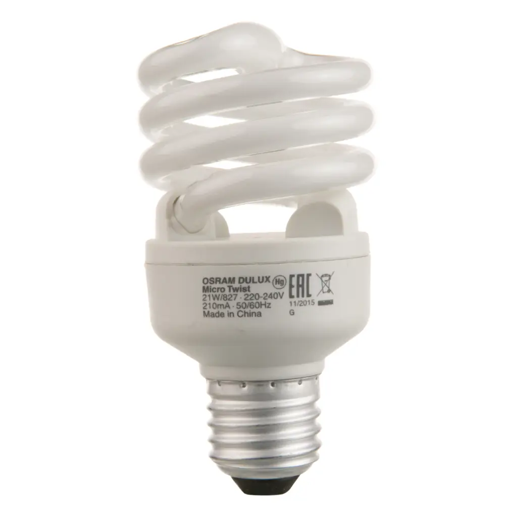 Лампа энергосберегающая Osram спираль E27 18 Вт свет тёплый белый 13528226 STLM-2132222 