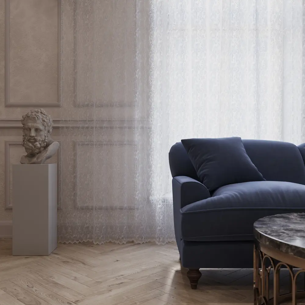 Тюль на ленте Aromo 300x280 см цвет белый MIAMOZA STLM-2098230