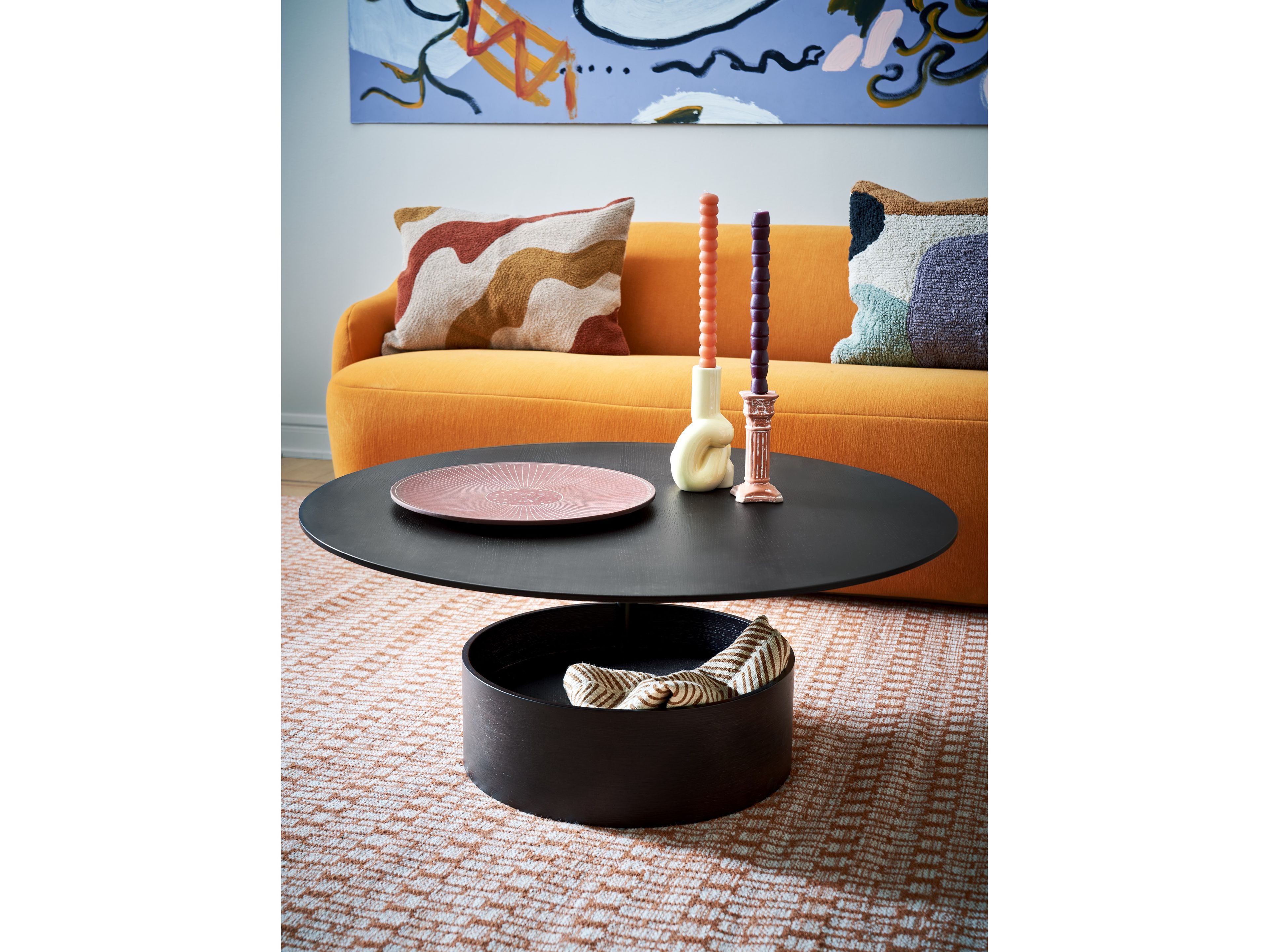 Низкий круглый журнальный столик с отсеком для хранения Maze PARASOL L ARCH-00010915 - Вид №4