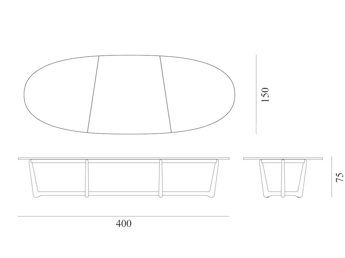 Овальный стол из красного дерева и хрусталя Exteta Sunset ARCH-00027432 - Вид №20