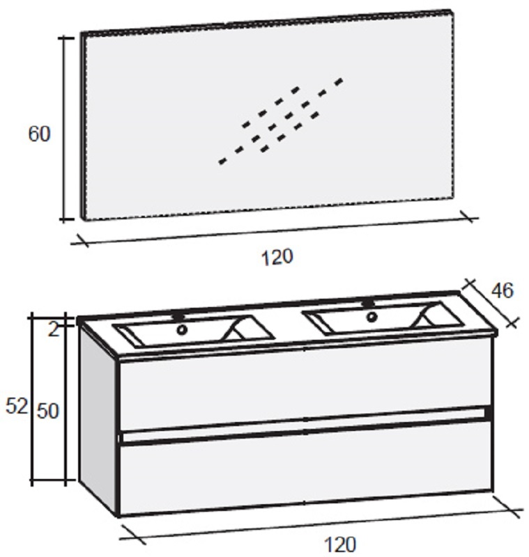 FPO120DP0S20 Комплект мебели Riho Porto Santreyd - Вид №2