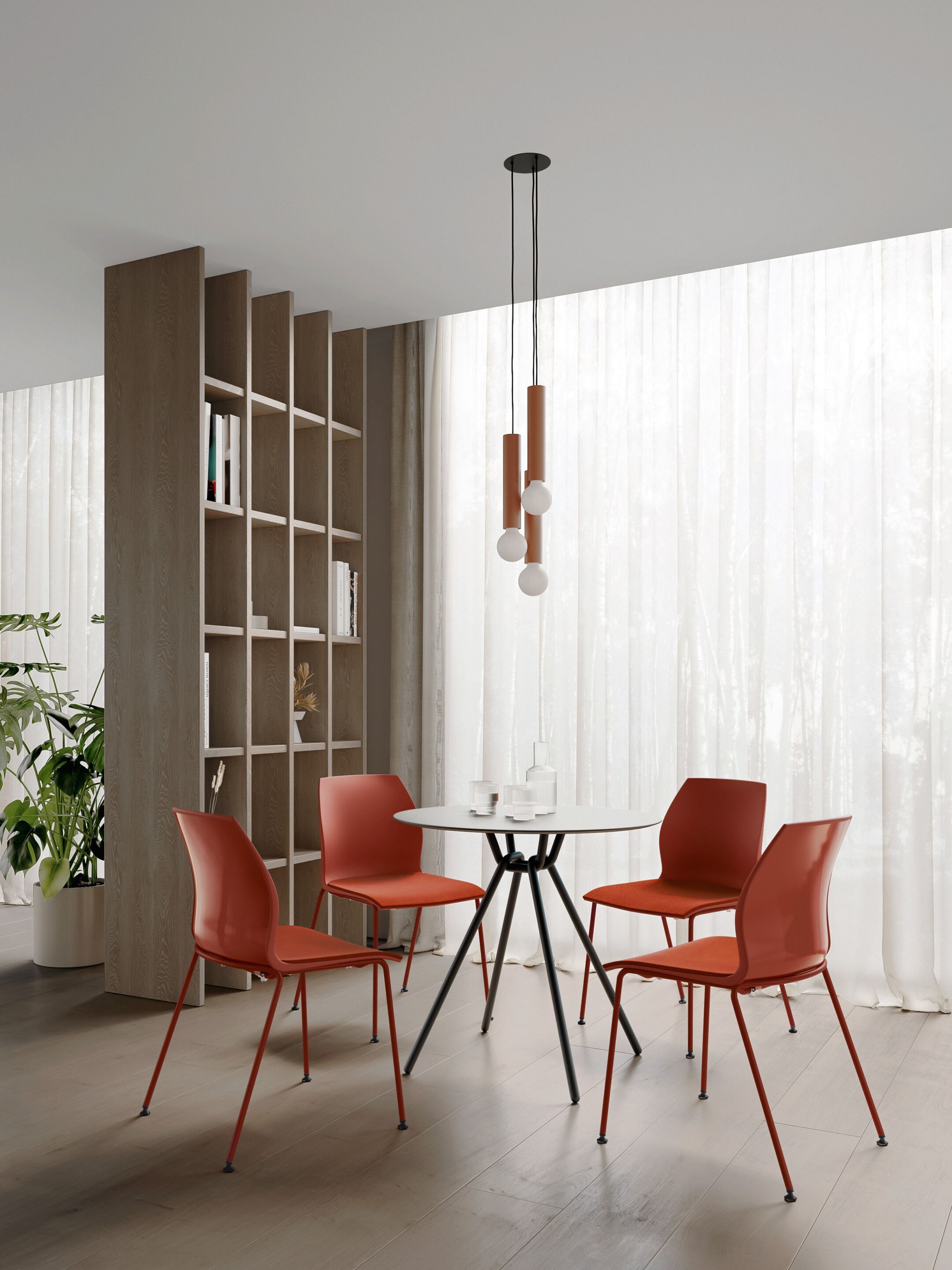 Круглый стальной стол с верхней частью HPL Kastel Keiko ARCH-00021208