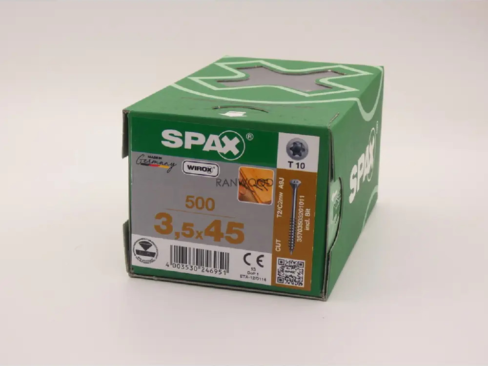 90819770 Саморезы для пола паркета шпунтованной доски Spax 3.5x45 (500 шт) STLM-1008687