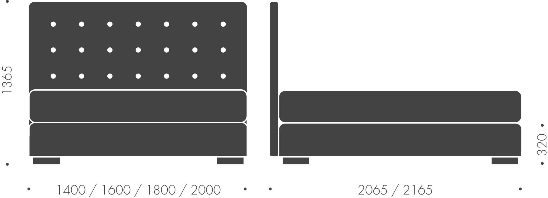 Heavens Двуспальная кровать-контейнер из ткани с тафтинговым изголовьем sun-id-1417096 - Вид №5