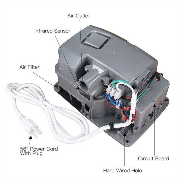 Сушилка для рук из нержавеющей стали AIKE AK2803A_869  - Вид №5