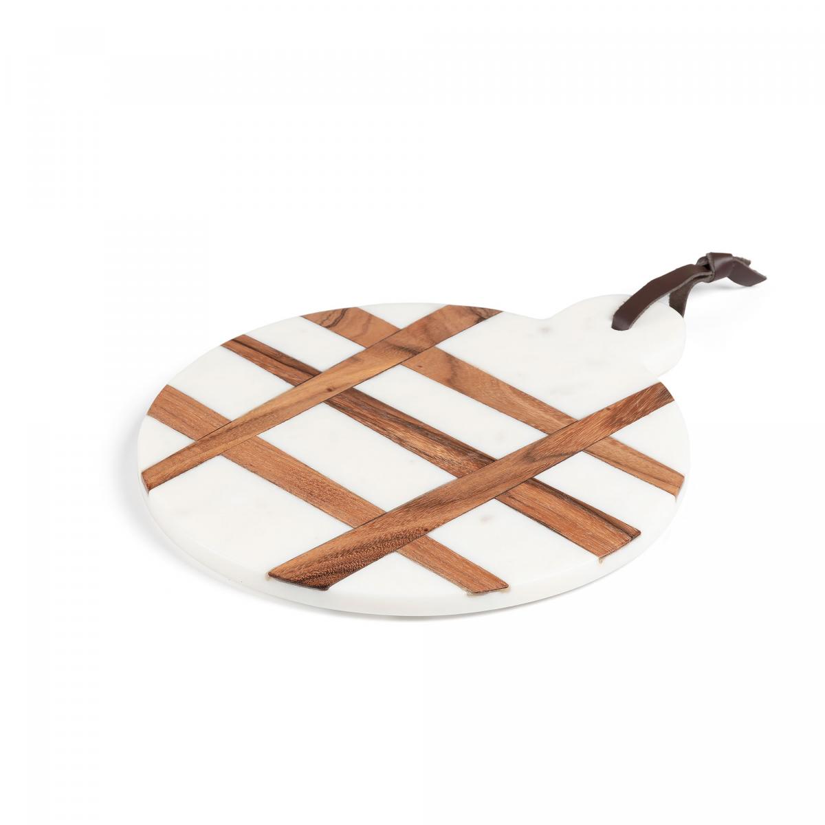 067409 Разделочная доска Bulacan дерево мрамор белый La Forma BULACAN 