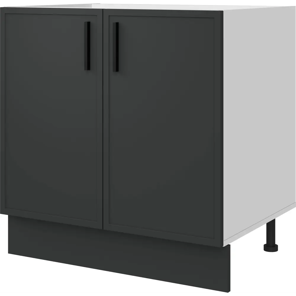 Кухонный шкаф напольный Неро 80x82.5x58 см МДФ цвет графит 86584987 STLM-2108026 DELINIA - Вид №1