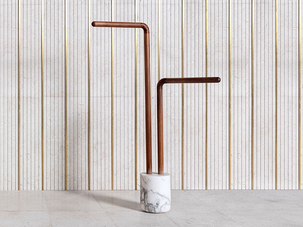 Деревянный держатель для полотенец с мраморным основанием LUCE DI CARRARA Monolithos ARCH-00086784